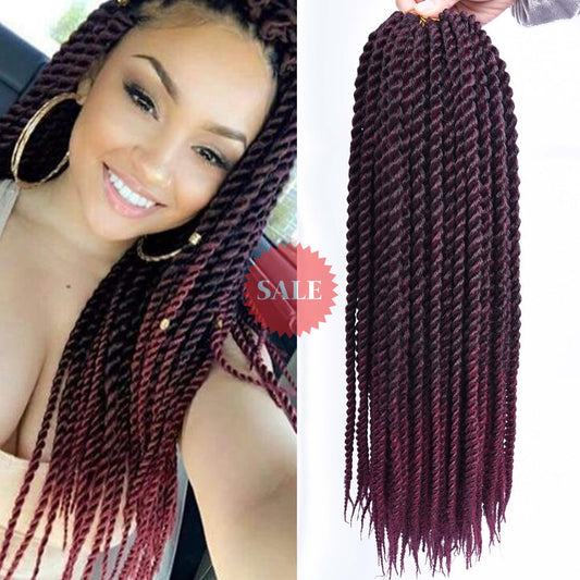 Crochet Braid Hair Synthetic Black Brown Senegalese Twist Crochet Twist Braids For Women